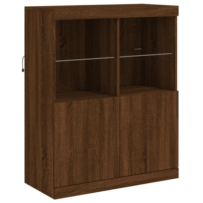 Sideboard mit LED-Leuchten Braun Eichen-Optik 81x37x100 cm