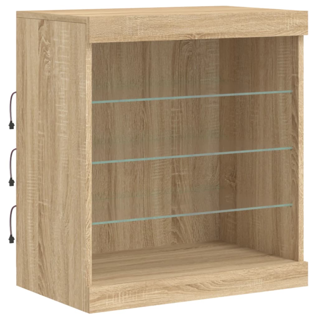 Sideboard mit LED-Leuchten Sonoma-Eiche 60,5x37x67 cm