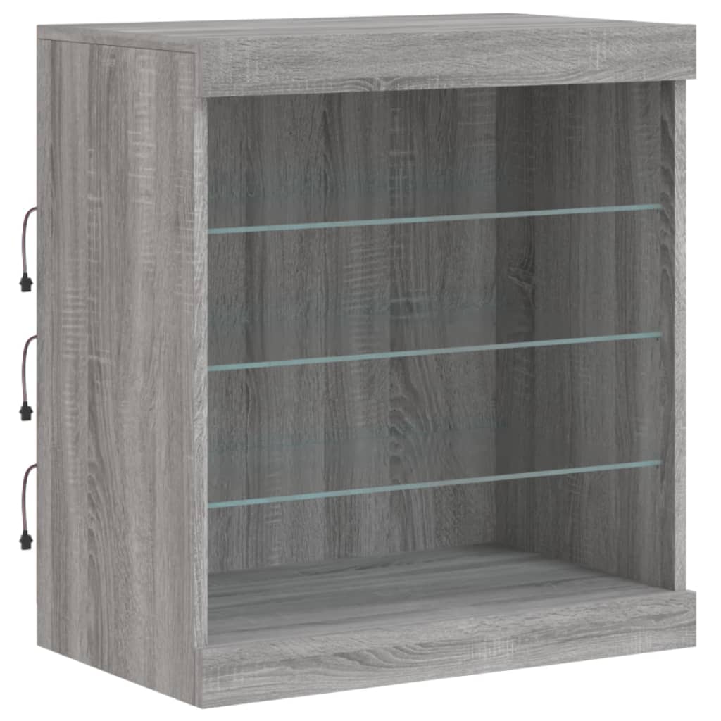 Sideboard mit LED-Leuchten Grau Sonoma 60,5x37x67 cm