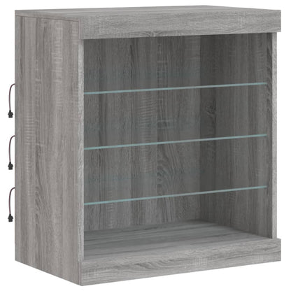 Sideboard mit LED-Leuchten Grau Sonoma 60,5x37x67 cm