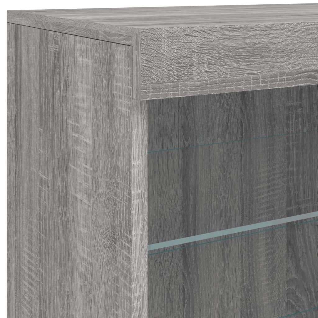 Sideboard mit LED-Leuchten Grau Sonoma 60,5x37x67 cm