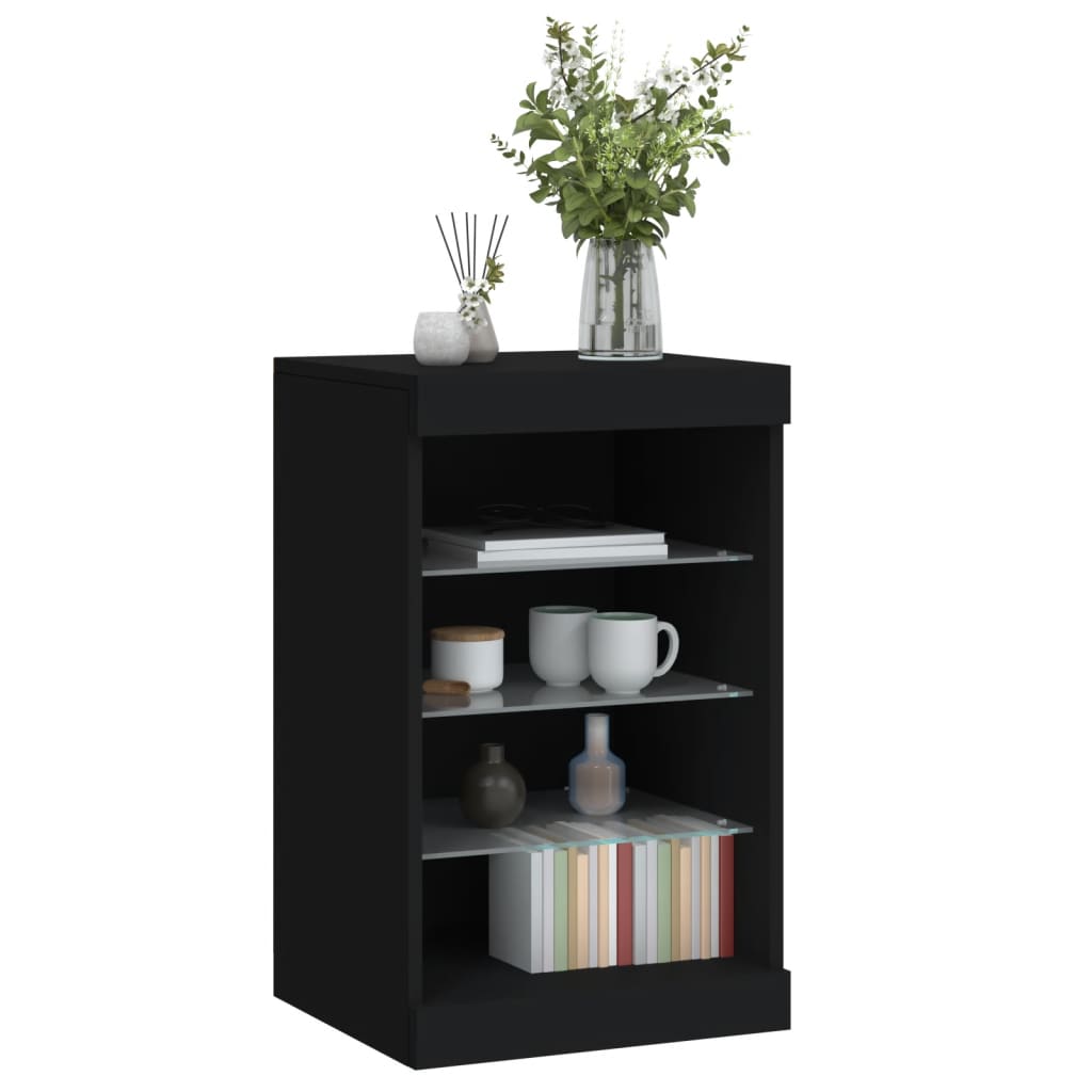 Sideboard mit LED-Leuchten Schwarz 41x37x67 cm