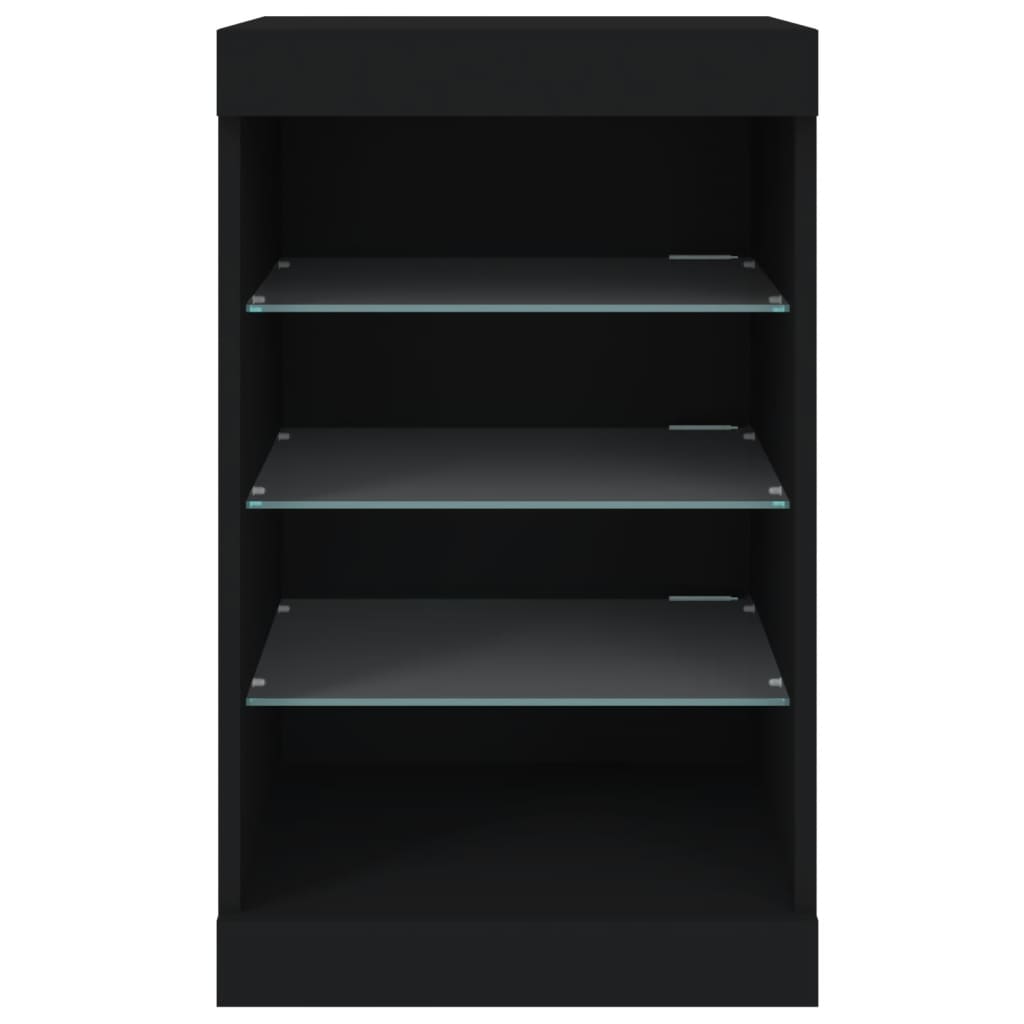 Sideboard mit LED-Leuchten Schwarz 41x37x67 cm