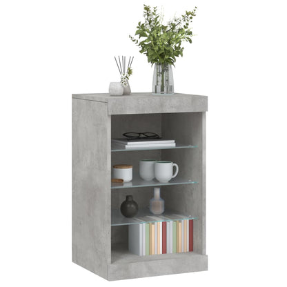 Sideboard mit LED-Leuchten Betongrau 41x37x67 cm