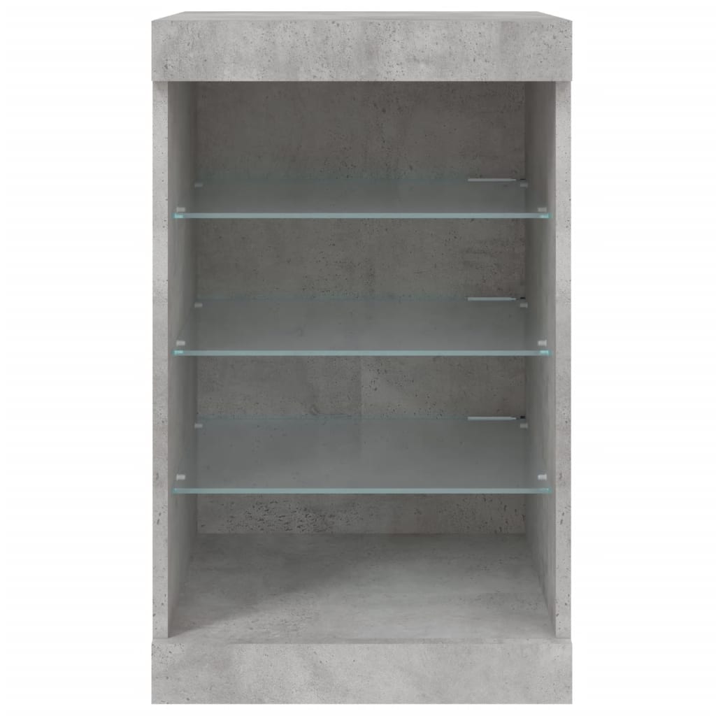 Sideboard mit LED-Leuchten Betongrau 41x37x67 cm