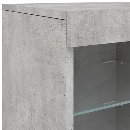 Sideboard mit LED-Leuchten Betongrau 41x37x67 cm