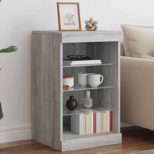 Sideboard mit LED-Leuchten Grau Sonoma 41x37x67 cm