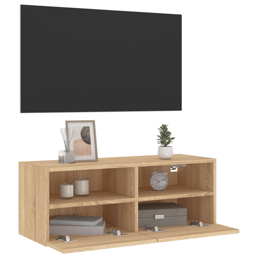 TV-Wandschrank Sonoma-Eiche 80x30x30 cm Holzwerkstoff