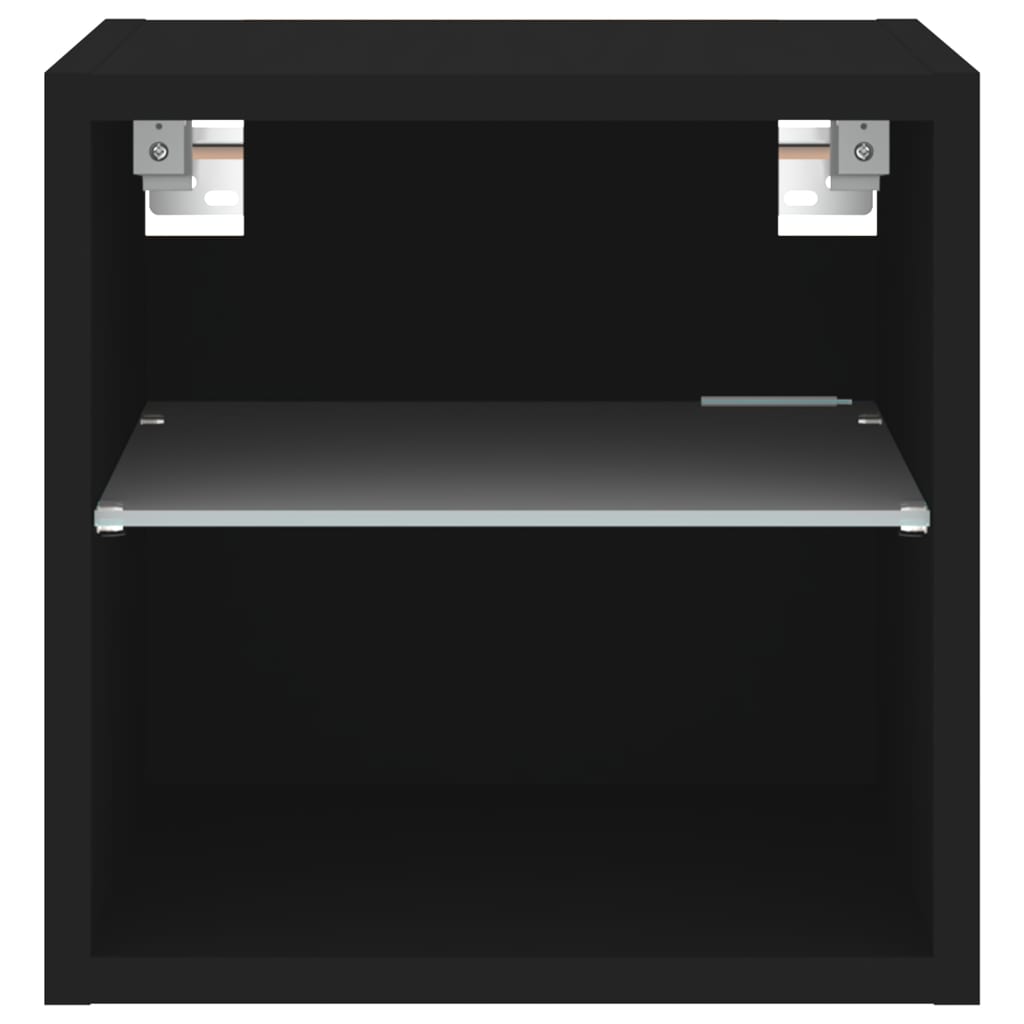 TV-Wandschrank mit LED-Leuchten Schwarz 30x28,5x30 cm