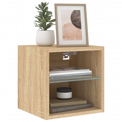 TV-Wandschrank mit LED-Leuchten Sonoma-Eiche 30x28,5x30 cm