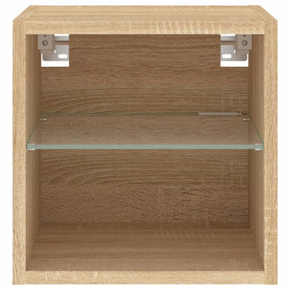 TV-Wandschrank mit LED-Leuchten Sonoma-Eiche 30x28,5x30 cm