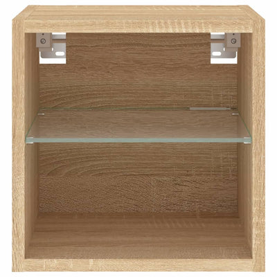 TV-Wandschrank mit LED-Leuchten Sonoma-Eiche 30x28,5x30 cm