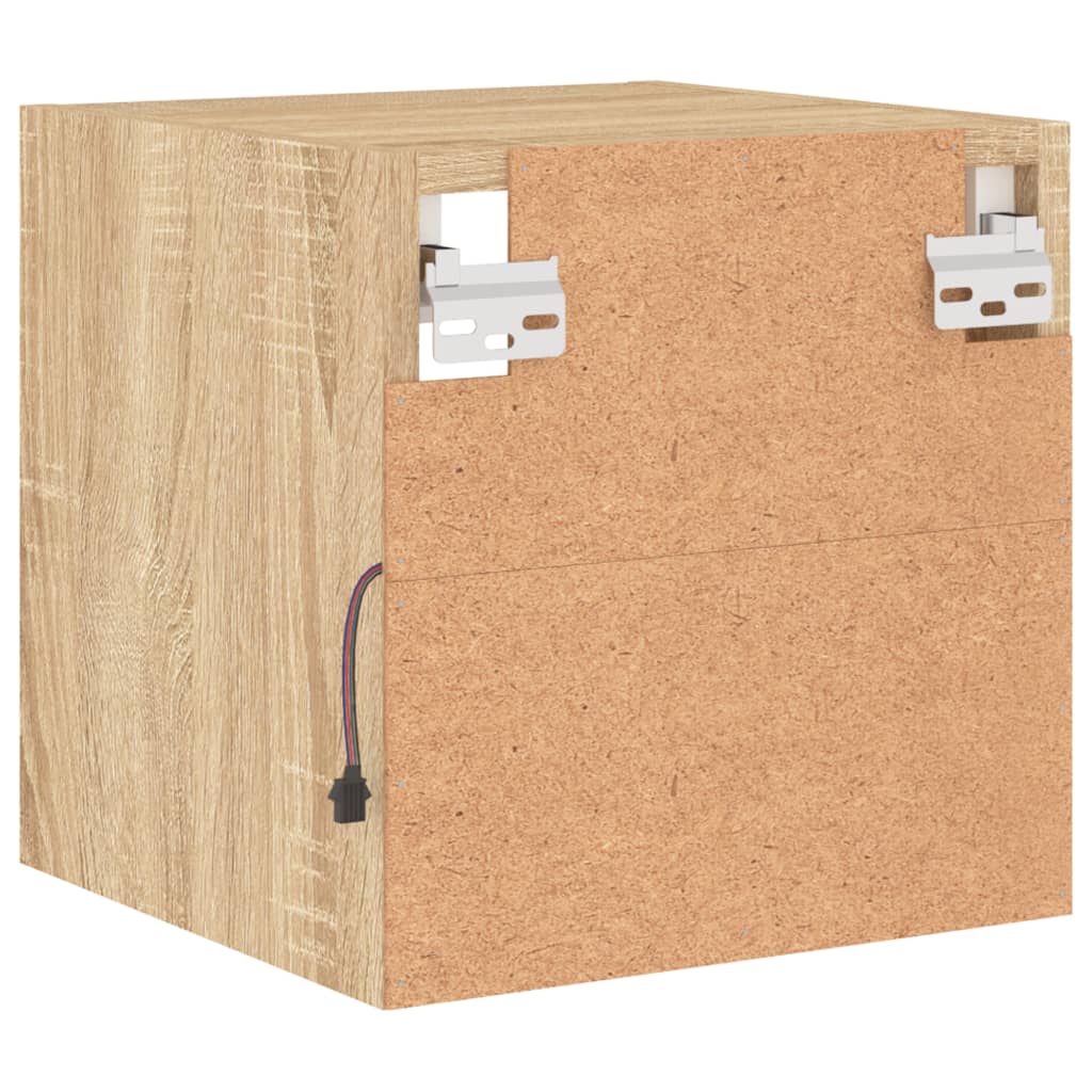 TV-Wandschrank mit LED-Leuchten Sonoma-Eiche 30x28,5x30 cm