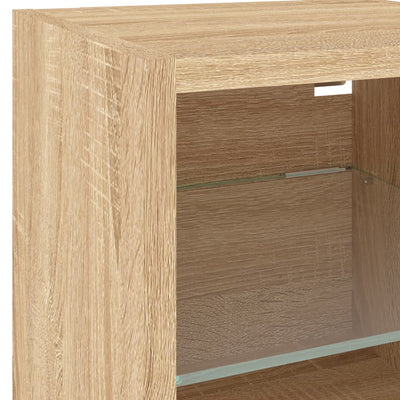 TV-Wandschrank mit LED-Leuchten Sonoma-Eiche 30x28,5x30 cm