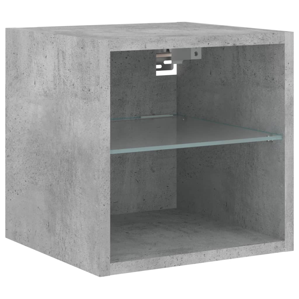 TV-Wandschrank mit LED-Leuchten Betongrau 30x28,5x30 cm