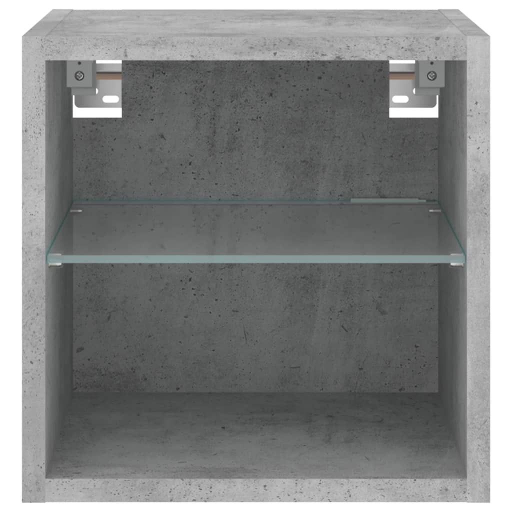 TV-Wandschrank mit LED-Leuchten Betongrau 30x28,5x30 cm