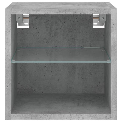 TV-Wandschrank mit LED-Leuchten Betongrau 30x28,5x30 cm