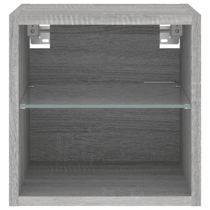 TV-Wandschrank mit LED-Leuchten Grau Sonoma 30x28,5x30 cm