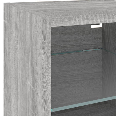 TV-Wandschrank mit LED-Leuchten Grau Sonoma 30x28,5x30 cm