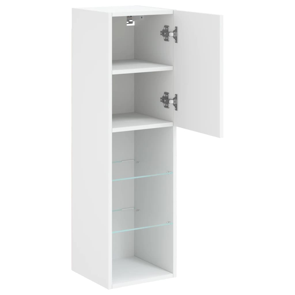 TV-Schrank mit LED-Leuchten Weiß 30,5x30x102 cm