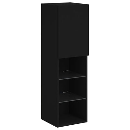 TV-Schrank mit LED-Leuchten Schwarz 30,5x30x102 cm