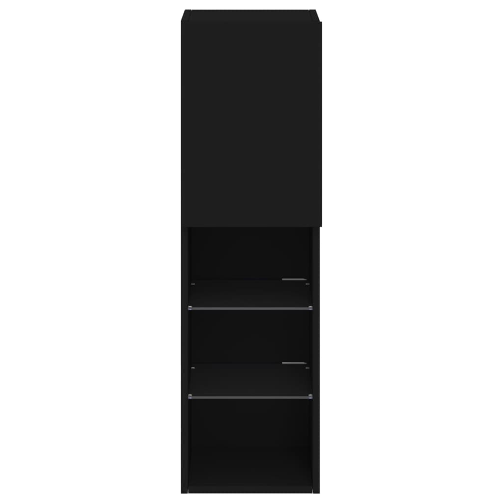 TV-Schrank mit LED-Leuchten Schwarz 30,5x30x102 cm