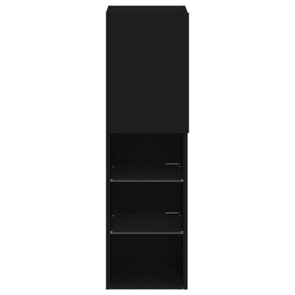 TV-Schrank mit LED-Leuchten Schwarz 30,5x30x102 cm