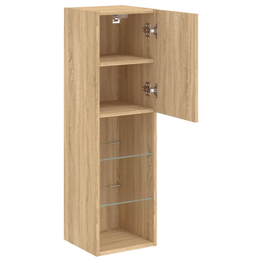 TV-Schrank mit LED-Leuchten Sonoma-Eiche 30,5x30x102 cm