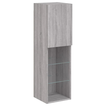 TV-Schrank mit LED-Leuchten Grau Sonoma 30,5x30x102 cm