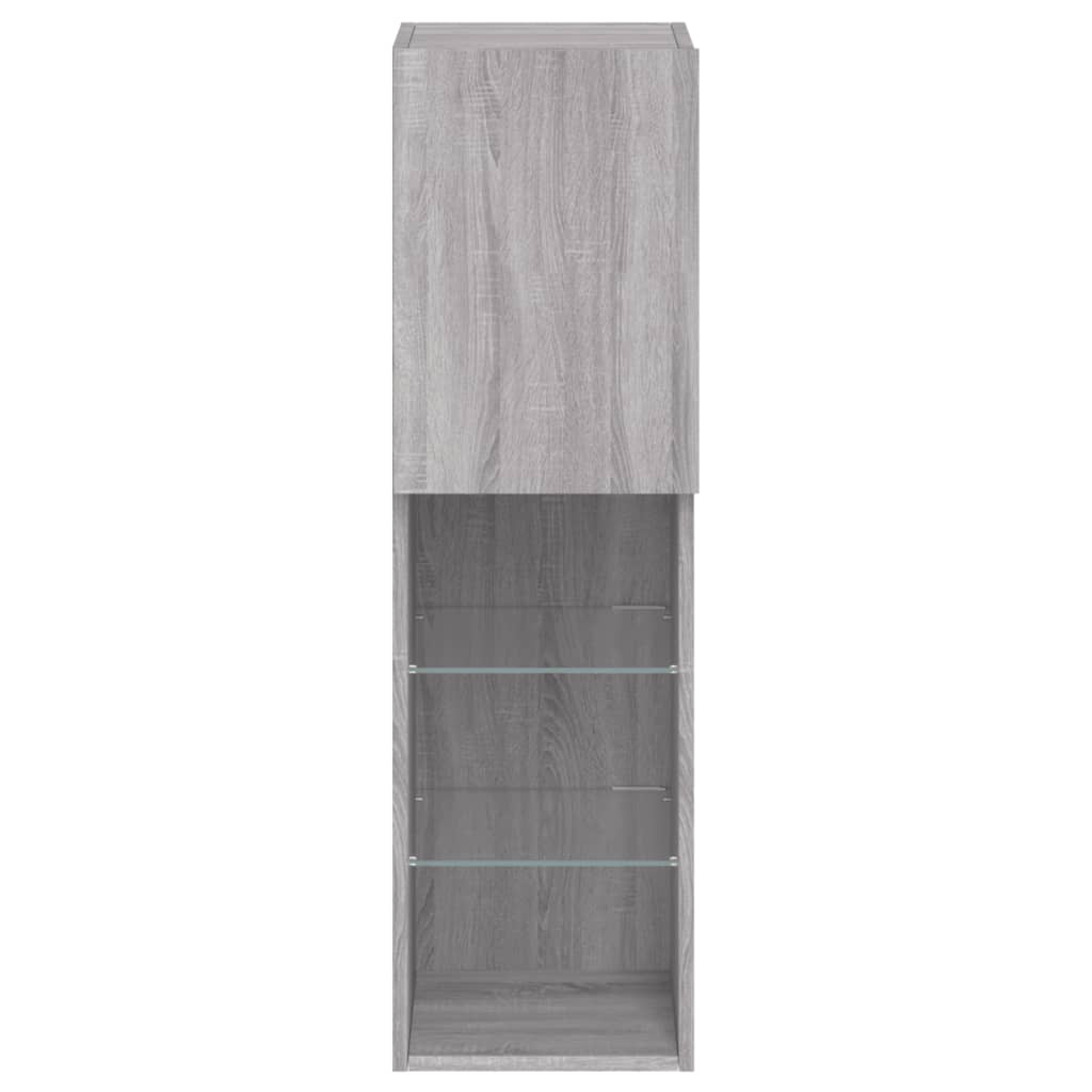 TV-Schrank mit LED-Leuchten Grau Sonoma 30,5x30x102 cm