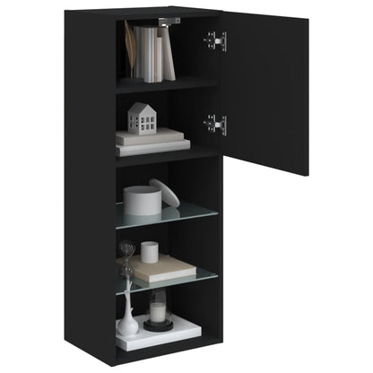 TV-Schrank mit LED-Leuchten Schwarz 40,5x30x102 cm