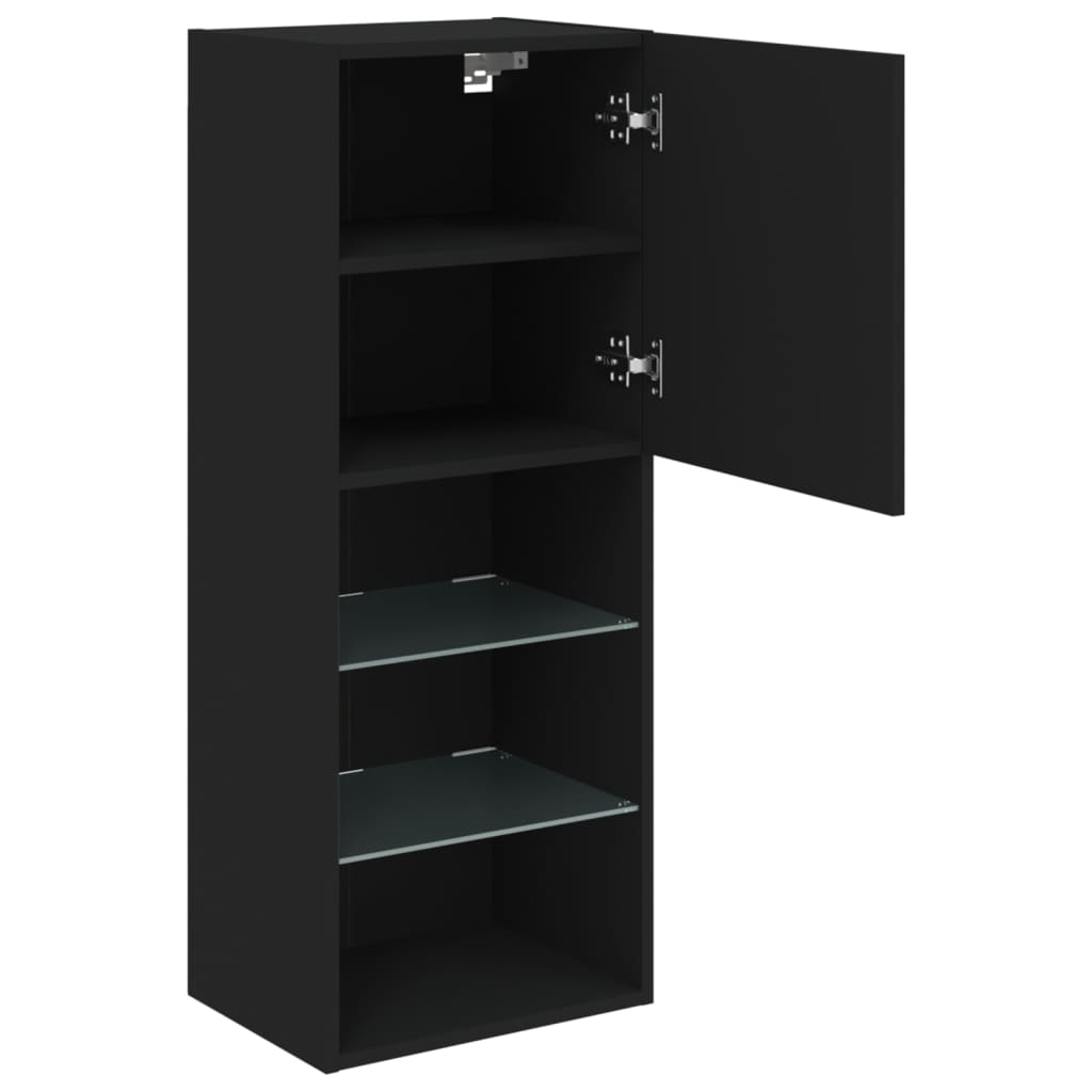 TV-Schrank mit LED-Leuchten Schwarz 40,5x30x102 cm