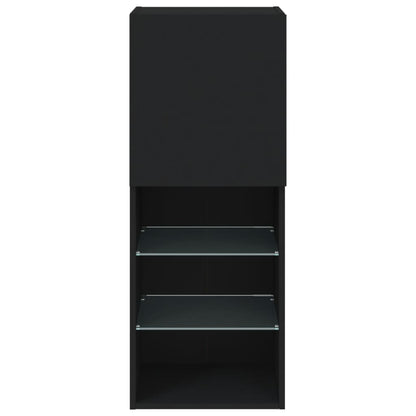 TV-Schrank mit LED-Leuchten Schwarz 40,5x30x102 cm