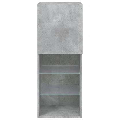 TV-Schrank mit LED-Leuchten Betongrau 40,5x30x102 cm