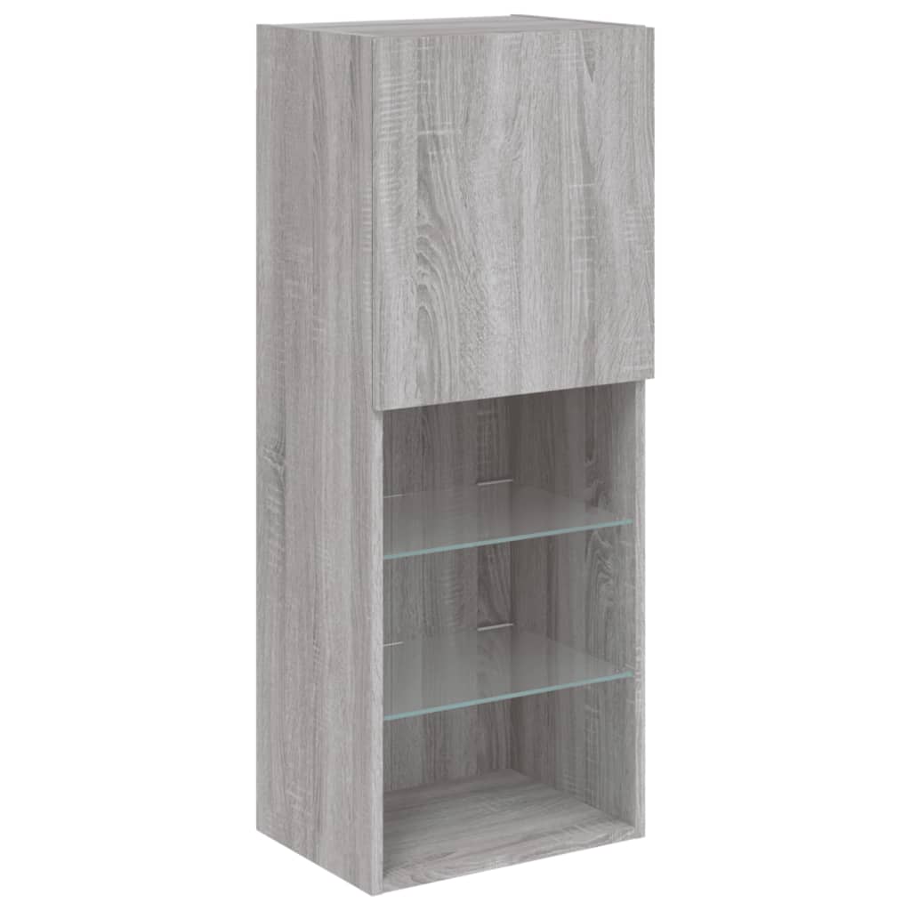 TV-Schrank mit LED-Leuchten Grau Sonoma 40,5x30x102 cm