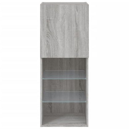 TV-Schrank mit LED-Leuchten Grau Sonoma 40,5x30x102 cm