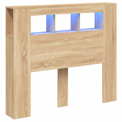 LED-Kopfteil Sonoma Eiche 120x18,5x103,5 cm Holzwerkstoff