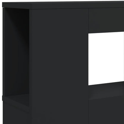 LED-Kopfteil Schwarz 160x18,5x103,5 cm Holzwerkstoff