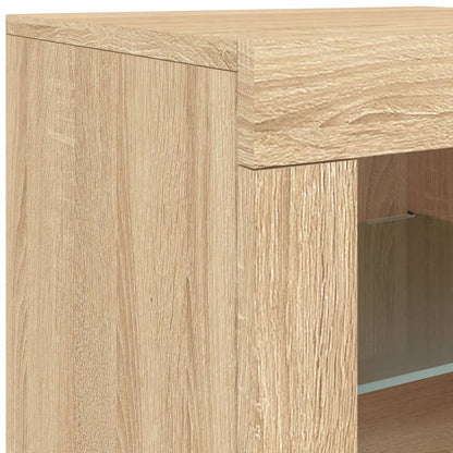 Sideboard mit LED-Leuchten Sonoma-Eiche 162x37x67 cm