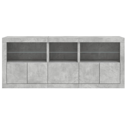 Sideboard mit LED-Leuchten Betongrau 162x37x67 cm