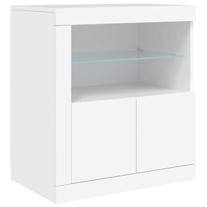 Sideboard mit LED-Leuchten Weiß 181,5x37x67 cm