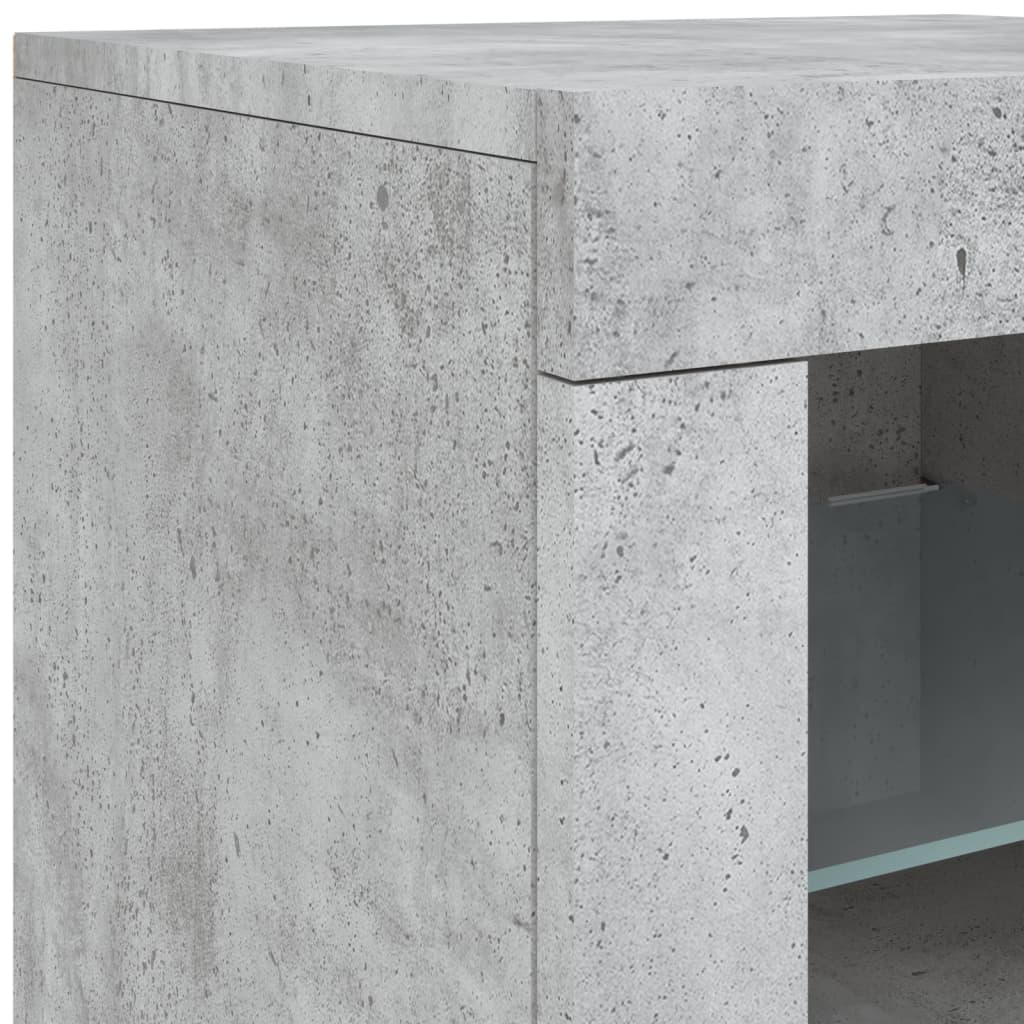 Sideboard mit LED-Leuchten Betongrau 181,5x37x67 cm