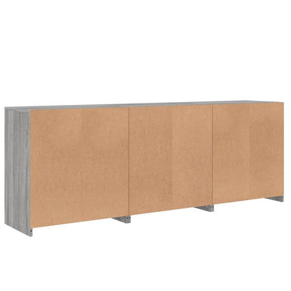 Sideboard mit LED-Leuchten Grau Sonoma 181,5x37x67 cm