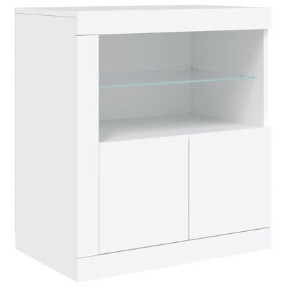 Sideboard mit LED-Leuchten Weiß 202x37x67 cm