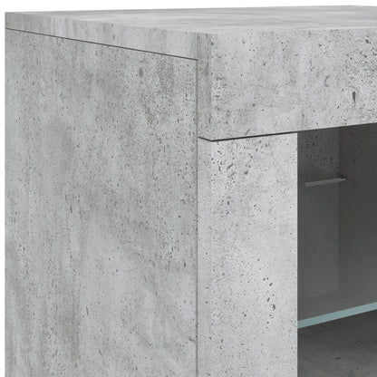 Sideboard mit LED-Leuchten Betongrau 202x37x67 cm