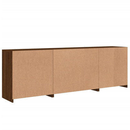 Sideboard mit LED-Leuchten Braun Eichen-Optik 202x37x67 cm