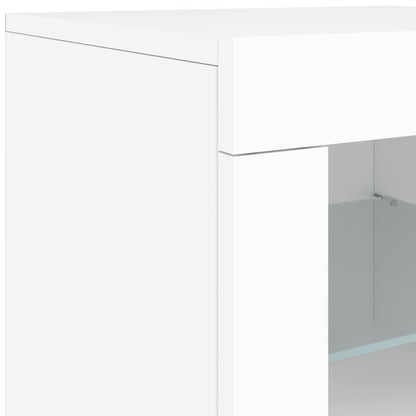 Sideboard mit LED-Leuchten Weiß 283x37x67 cm