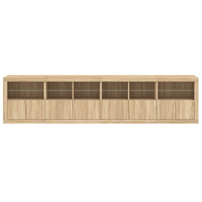 Sideboard mit LED-Leuchten Sonoma-Eiche 283x37x67 cm