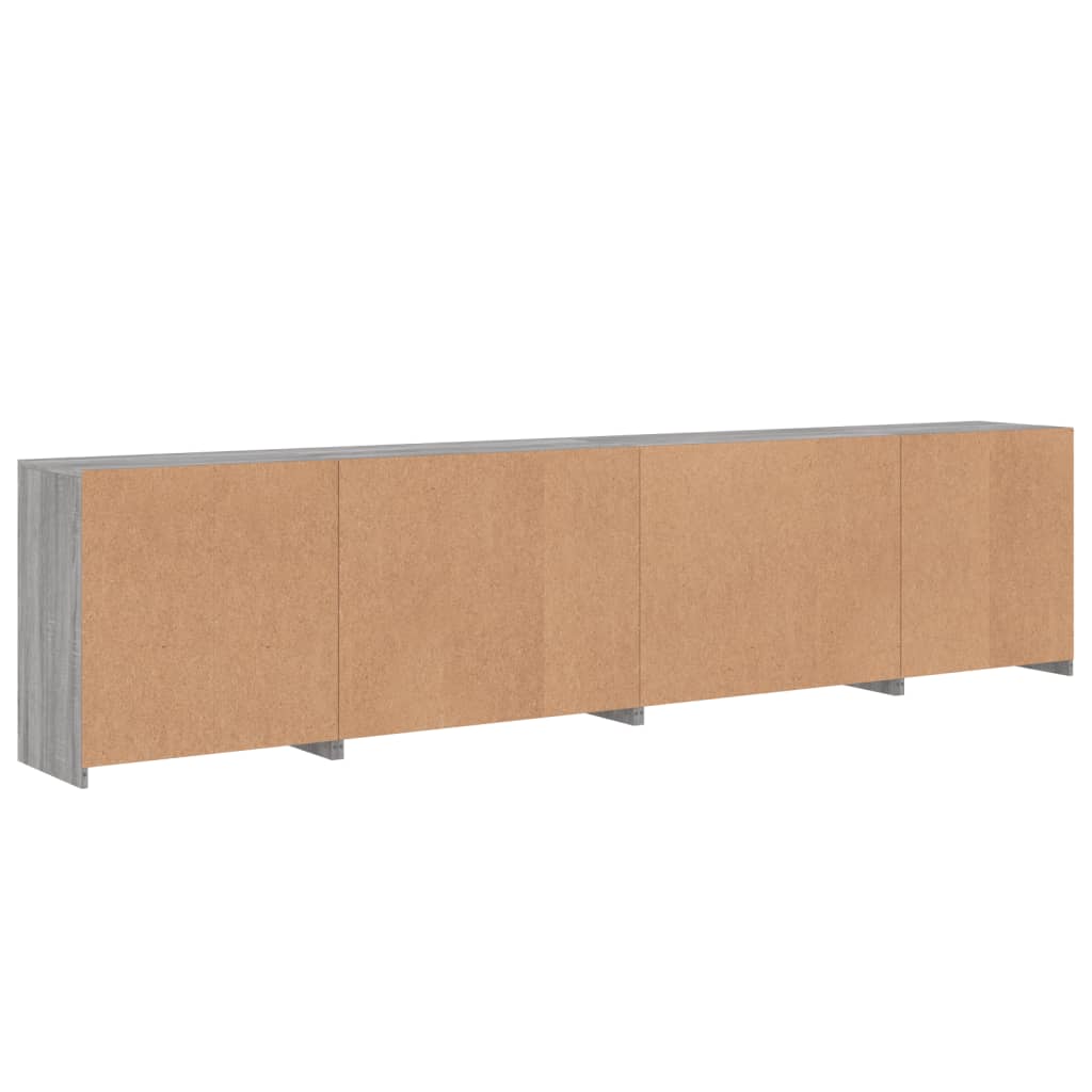 Sideboard mit LED-Leuchten Grau Sonoma 283x37x67 cm