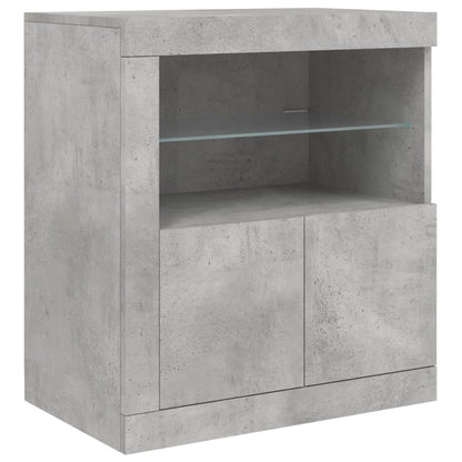 Sideboard mit LED-Leuchten Betongrau 283x37x67 cm